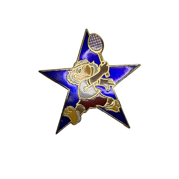 Sam the Eagle Tennis Star Lapel Pin Los Angeles Summer Olympic Games 1984 - Picture 2 of 6